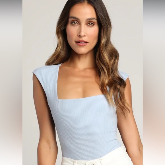 Lulus Tops - Lulu's Sky Blue Ribbed Tank Top
